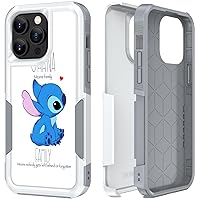 Case for iPhone 14 Pro Max, Stitch Ohana Means Family Pattern Shock-Absorption Hard PC and Inner Silicone Hybrid Dual Layer Armor Defender Case Protective Cover for Apple iPhone 14 Pro Max