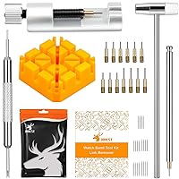 JOREST Watch strap tool set, watch tool for adjusting and replacing, tool with user manual (English language not guaranteed), pin remover, 20 pieces spring bar, 13 pieces replacement needle