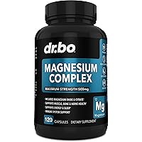 Magnesium Complex Supplement Capsules 500mg - Support Energy, Relaxation, Leg Cramps & Legs - Help Aid Muscle Support Supplements - High Absorption Premium Mag Citrate Oxide - 120 Capsules