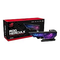 ASUS ROG Herculx Graphics Card Anti-Sag Holder Bracket (Solid Zinc Alloy Construction, Easy Toolless Installation, Included Spirit Level, Adjustable Height, Wide Compatibility, Aura Sync RGB)