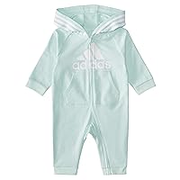 adidas baby-girls Infant Girls' and Baby Boys' Long Sleeve Hooded Coverall