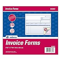 Adams Invoice Unit Sets, 7.44 x 8.5 Inches, 3-Part, Carbonless, White/Canary/Pink, 100 Sets per Pack (NC3872)