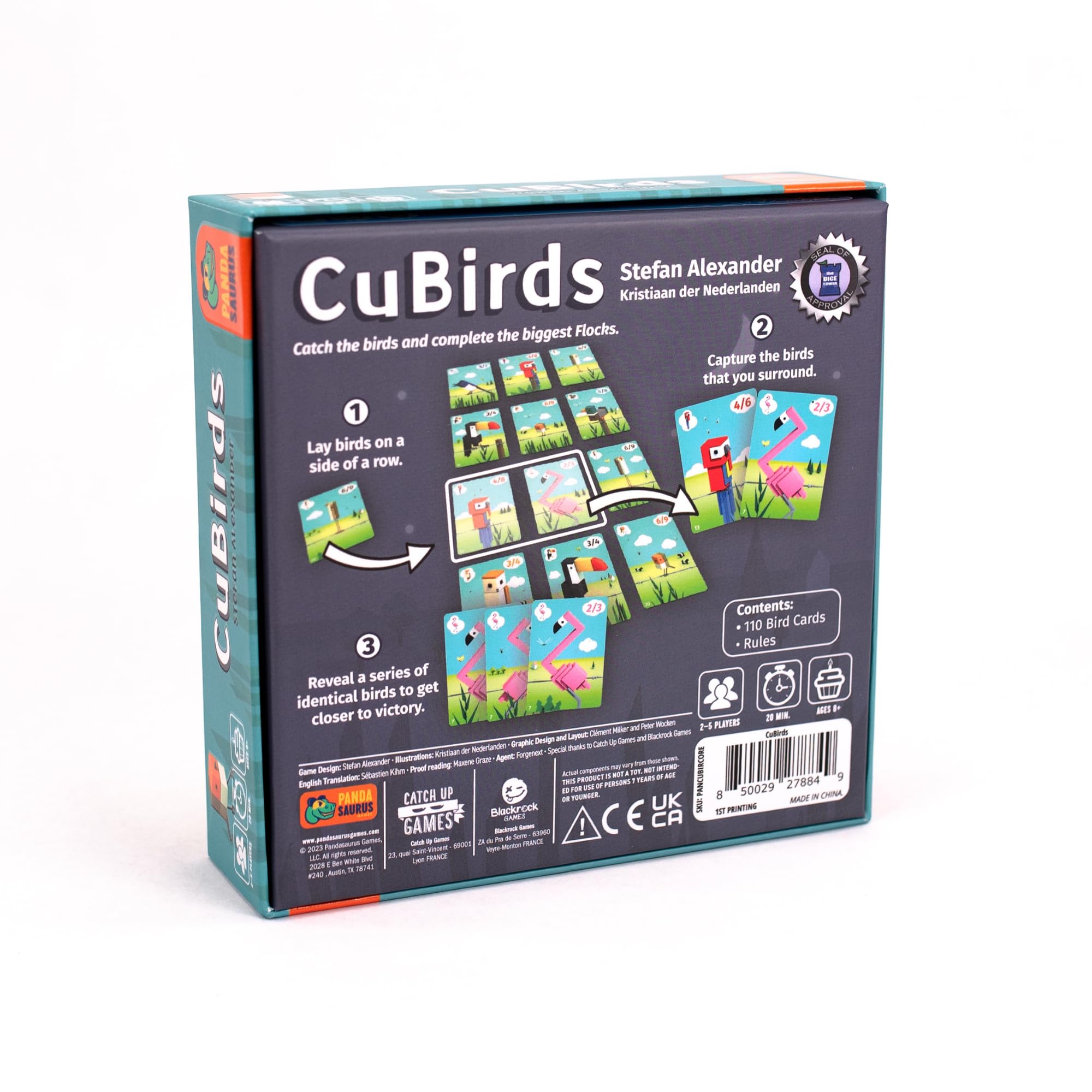 Pandasaurus Games CuBirds Card Game - Gather and Organize Birds to Win! Flock-Building Strategy Game, Fun Family Game for Kids and Adults, Ages 8+, 2-5 Players, 20 Minute Playtime, Made