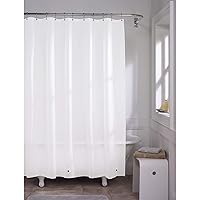 Heavyweight 8-Gauge EVA Shower Liner with Weighted Hem and Rustproof Metal Grommets, White, 70 x 71 Inches