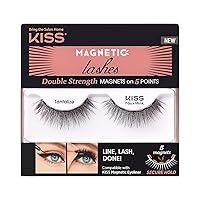 KISS Magnetic False Eyelashes, Tantelize', 12 mm, Includes 1 Pair Of Magnetic Lashes, Contact Lens Friendly, Easy to Apply, Reusable Strip Lashes