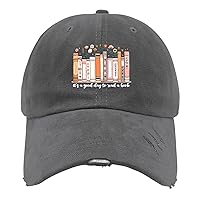 It's A Good Day to Read Hats Funny Trucker Hat Dark Grey Mens Hats and Caps Gifts for Men Baseball Cap