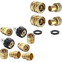 Twinkle Star Pressure Washer Adapter Set, Heavy Duty 3/4 Garden Hose Quick Connect Fittings, M22 Swivel to 3/8'' Quick Connect, 3/4