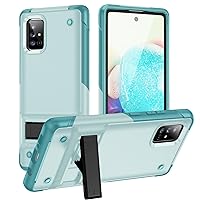 Phone Case Military Protective Case Compatible with Samsung Galaxy A71 5G Case with Kickstand, Rugged Full-Body Protection Case Military Grade Shockproof Case (Color : Green+Green)