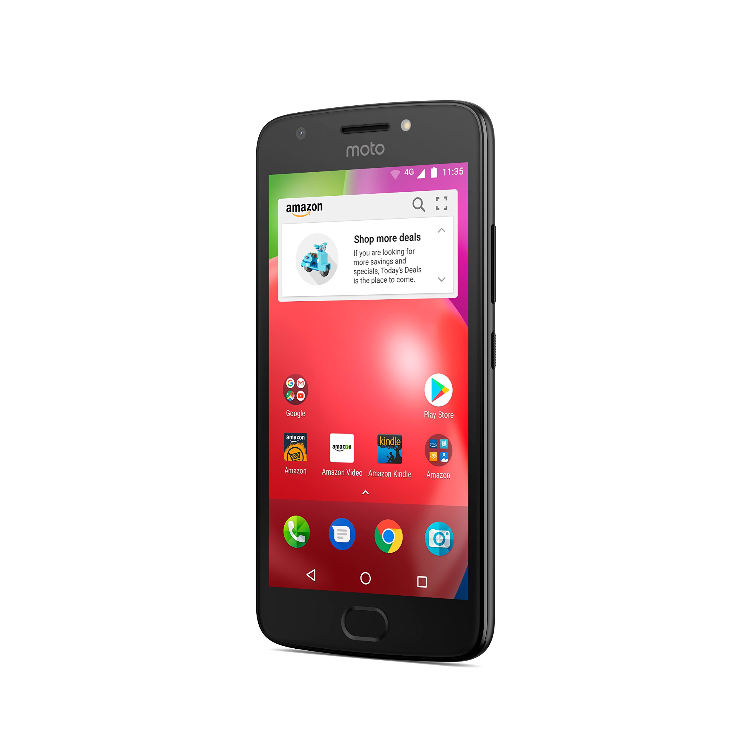 Moto E (4th Generation) - 16 GB - Unlocked (AT&T/Sprint/T-Mobile/Verizon) - Black - Prime Exclusive - with Lockscreen Offers & Ads