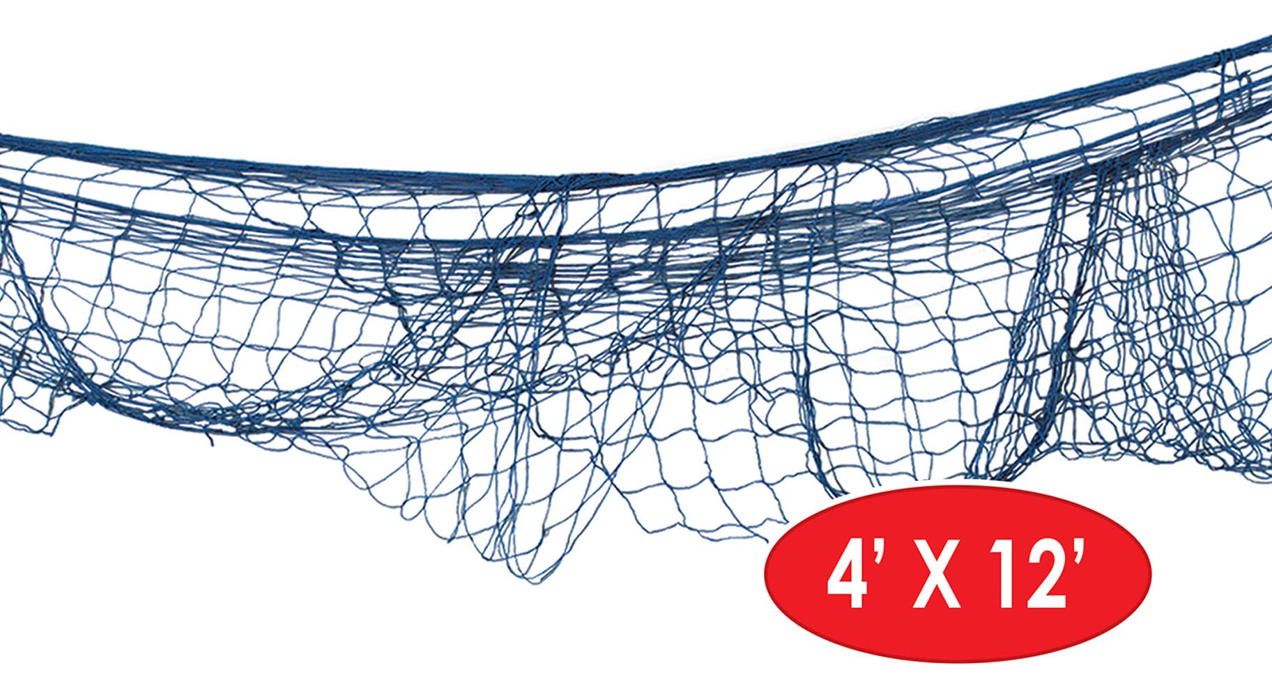 Beistle Blue Cotton String Novelty Nautical Decorative Fish Netting Under The Sea Luau Party Supplies, 4' x 12'
