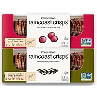 Lesley Stowe Raincoast Crisps Variety Pack - 1 Hazelnut Cranberry Crackers and 1 Rosemary Raisin Pecan Crackers with Measuring Spoon Included
