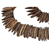 TheBeadChest Brown Natural Coconut Stick Beads (4x26mm)