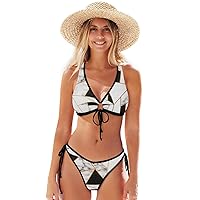 ALAZA Internet Connected Wireless Network Bikinis Swimsuit Set for Women XS