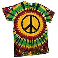 Rasta Peace Sign Symbol Adult Tie Dye T-Shirt