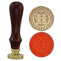 Wax Seal Stamp Sealing Wax Classic Initial Alphabet Retro Wood Z002 (Double Happiness)