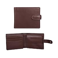 Mens RFID Blocking Luxury Italian VT Leather Billfold Purse Wallet 1212 (Brown)