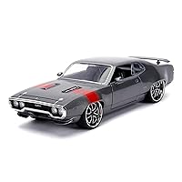 Jada 1972 Plymouth GTX 440 Metallic Gray with Red Stripe Bigtime Muscle 1/24 Die-cast Model Car 30530