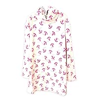 Kidsy Girls Pink Anchor Peruvian Cotton Pullover Hoodie – Long Sleeve, Front Pocket
