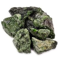 Materials: 1 lb Bulk Rough Chrome Diopside Stones from Russia - Raw Natural Crystals and Rocks for Cabbing, Lapidary, Tumbling, Polishing, Wire Wrapping, Wicca and Reiki