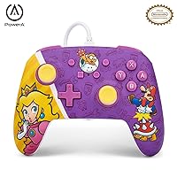 PowerA Enhanced Nintendo Switch Wired Controller - Princess Peach Battle, Mario, Gamepad, 10ft Cable, 3.5mm Headphone Jack, Mappable Advanced Gaming Buttons, No Batteries Required