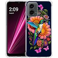 Case for Motorola Moto G 5G 2024,Hummingbird Butterfly Flowers Drop Protection Shockproof Case TPU Full Body Protective Scratch-Resistant Cover for Motorola Moto G 5G 2024/Moto G 5G 3rd Gen