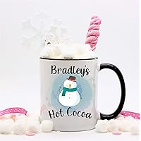 Personalized Snowman Boy Hot Cocoa Mugs, Gifts for Him, Christmas Hot Cocoa, Custom Hot Chocolate Mugs for Kids, Winter Gifts, Snow Day, Christmas Hot Chocolate Mug