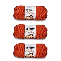 Bernat Softee Chunky Pumpkin Yarn - 3 Pack of 100g/3.5oz - Acrylic - 6 Super Bulky - 108 Yards - Knitting/Crochet