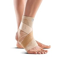 Bauerfeind - MalleoTrain S Open Heel - Ankle Support - Heel Cut Out for Maximum Ankle Stability - Left Foot - Size 5 - Color Nature