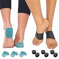 Gel Heel Pads Heel Cups (Large) + Arch Supports for Plantar Fasciitis Relief