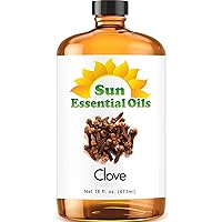 Sun Essential Oils - Clove Essential Oil 16oz for Aromatherapy, Diffuser, Relieves Stress, Pain