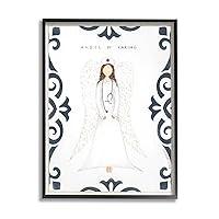 Stupell Industries Angel of Caring Hospital Doctor with Wings, Designed by Cindy Shamp Black Framed Wall Art, 24 x 30, White