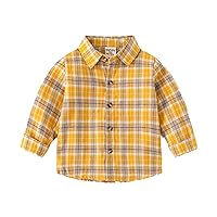 Toddler Boys Long Sleeve Winter Autumn Shirt Tops Coat Outwear For Babys Clothes Plaid Girls Back to School