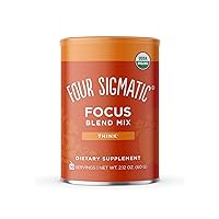 Focus Blend, 8 Superfoods Adaptogen Blend Mix by Four Sigmatic | Lion's Mane, Cordyceps, Rhodiola, Bacopa & Mucuna | Productivity & Creative Support | Decaf + Dissolves Easily | 30 Servings