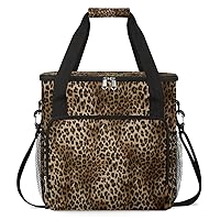 Animal Tiger Print Coffee Maker Carrying Bag Compatible with Single Serve Coffee Brewer Travel Bag Waterproof Portable Storage Toto Bag with Pockets for Travel, Camp, Trip