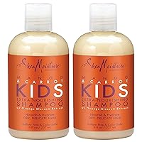 Shea Moisture Kids Shampoo - Extra-Nourishing Shea Butter, Mango & Carrot Hair Detangler with Orange Blossom Extract, Sulfate-Free Shampoo for Kids, 8 Oz (Pack of 2)