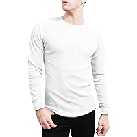 NE PEOPLE Mens Basic Lightweight Long Sleeve Round Neck Slim Fit/Regular Fit Thermal Shirts Tops (S-5XL)