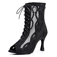 Womens Girls Ballroom Shoes Latin Tango Dancing Heels Sexy Open Toe Party Evening Ankle Sandal Boots X3231