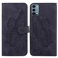 Compatible with Oneplus Nord N200 5G Case Leather with Card Holder Magnetic Kickstand Flip Embossing Butterfly Shockproof Protective Wallet Case for Oneplus Nord N200 5G Retro Black CY
