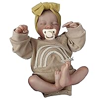 Naisicore Reborn Baby Doll, 48cm/18.9inch Vinyl Sleeping Baby Girl Doll with Accessories, Realistic Reborn Dolls for Kids Age 3+ (Girl Doll, Cloth Body)