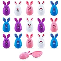 Sweet Bunny Surprise: Set of 16 Fillable Rabbit-Shaped Plastic Easter Eggs, 3.25 Inches