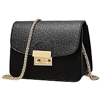 Honeymall Small Women's Shoulder Bag, City Bag, Satchel, Handbag, Elegant, Retro, Vintage Bag, Chain Strap Black