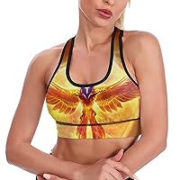 Sun Fire Phoenix Breathable Sports Bras for Women Workout Yoga Vest Underwear Crop Tops Gym