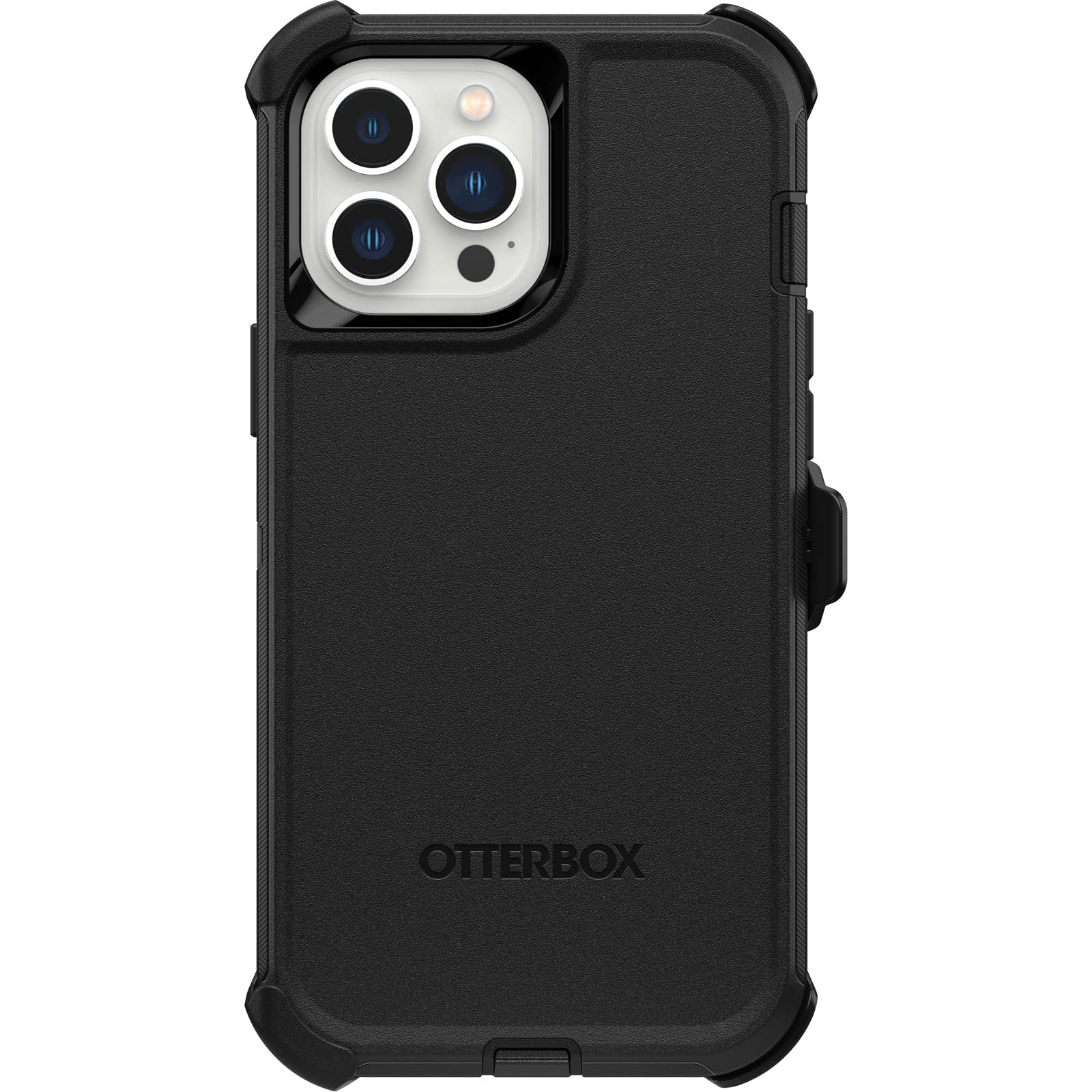 OtterBox iPhone 13 Pro Max & iPhone 12 Pro Max Defender Series Case - BLACK, Rugged & Durable, with Port Protection, Includes Holster Clip Kickstand