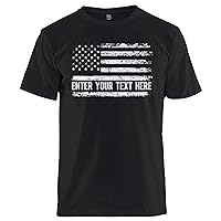 USA Flag Women Men Custom T-Shirt, Add Your Text American Flag American Patriot Gifts Customizable Tee Shirt for Him Her