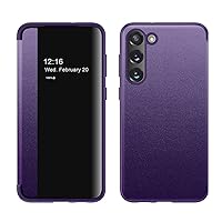 ZORSOME for Samsung Galaxy S23 Plus Smart Clear View Cover,Ultra Slim Leather Flip Protective Cover for Samsung Galaxy S23 Plus,Purple