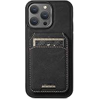 GUYFAM- Case for iPhone 15 Pro Max/15 Plus/15 Pro/15, PU Leather Wallet Phone Cover Card Slot Supports Wireless Charging (Black1)