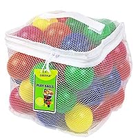 Click N' Play Plastic Balls for Ball Pit, Phthalate & BPA Free, Crush Proof Play Balls for Ball Pit, Pit Balls in Assorted Colors in Reusable and Durable Storage Mesh Bag with Zipper | 200, 1000 count