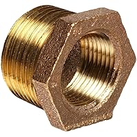 Anderson Metals-38110-2012 Brass Threaded Pipe Fitting, Hex Bushing, 1-1/4