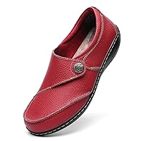 Geoeleph Women's Loafers Casual Slip On Comfort Walking Flats Leather Driving Moccasins
