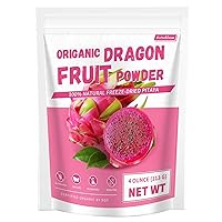 NutraBloom Dragon Fruit Powder, Pure Natural Organic Freeze-Dried Pitaya Powder 4 Ounce for Smoothies, Desserts, and Healthy Culinary Creations, Rich in Antioxidants